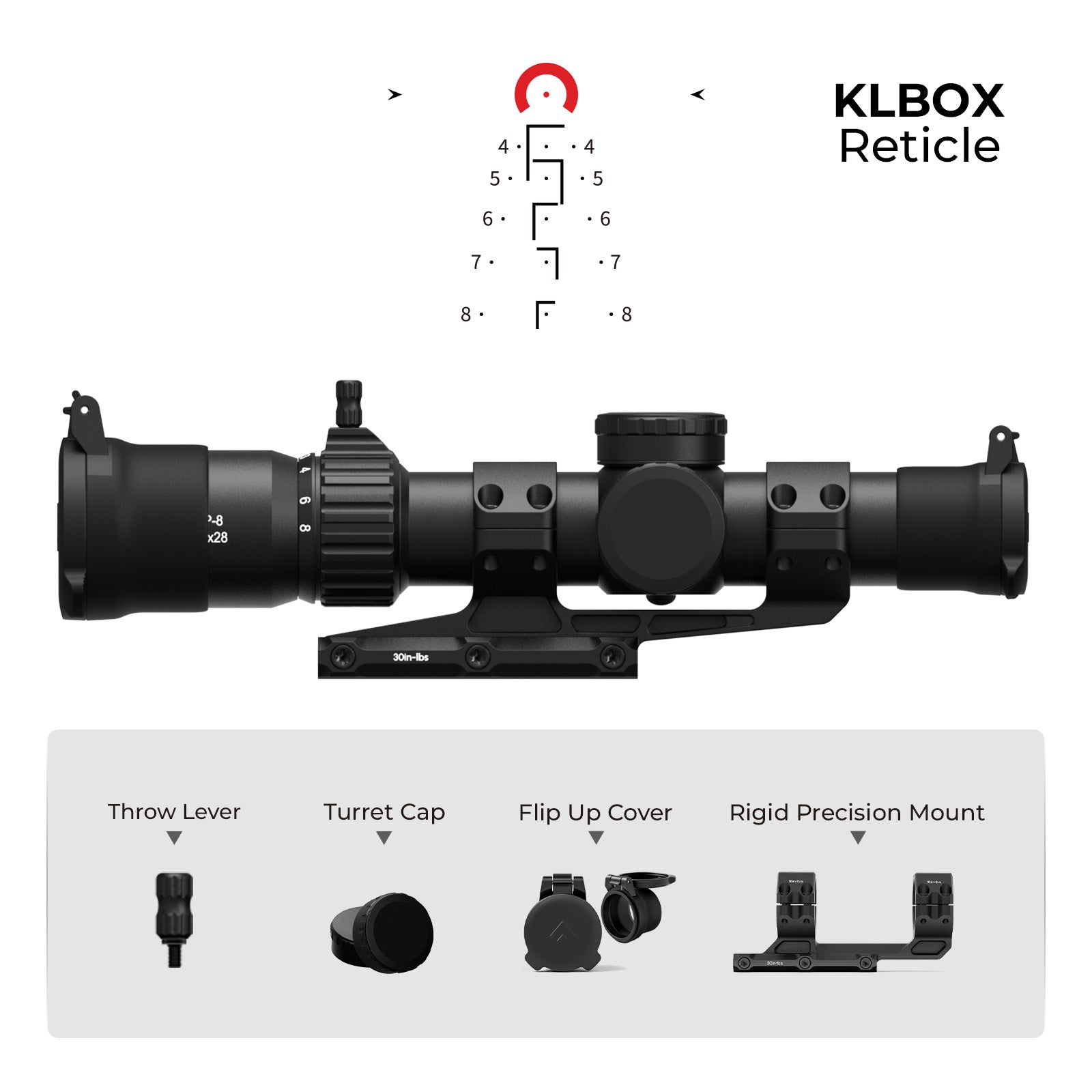 Arken Optics EP-8 1-8×28 FFP LPVO Bundle with Scope Mount — 34mm Tube - Image 3